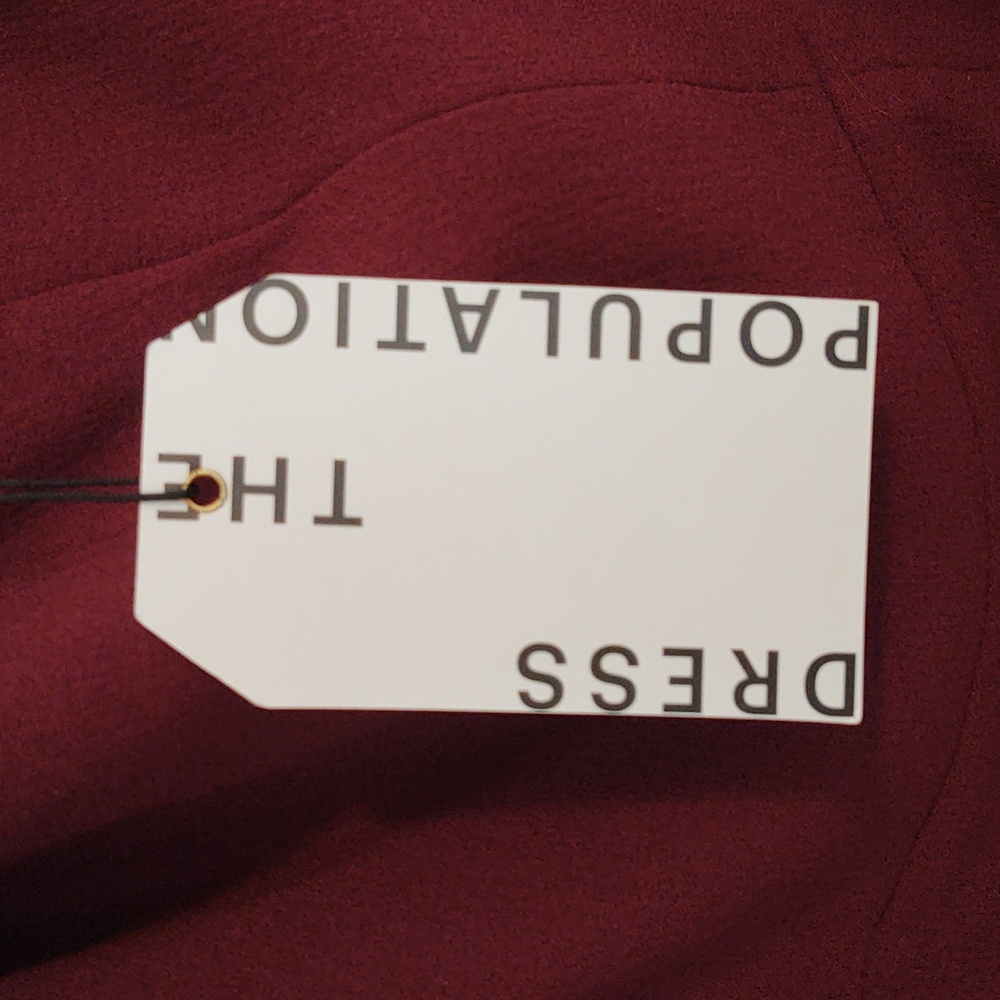 *SALE* NWT Dress The Population Burgundy Tiffany Dress Size L - Picture 4 of 11